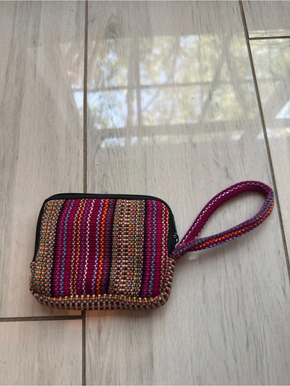 Embroidered Floral Wristlet Wallet - Multicolor Guatemala 🇬🇹